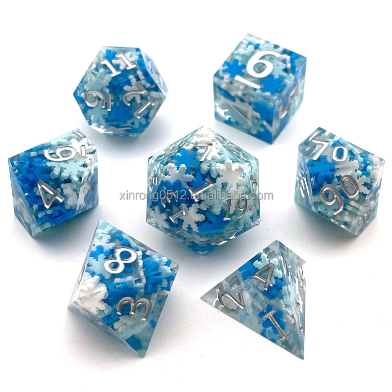 Thumbnail: New Design 7-Piece DND Game Dice With Sharp Edge Resin Material