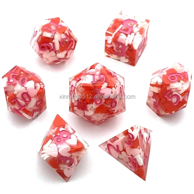 Thumbnail: Resin 7-Piece Game Dice With Sharp Edge Quality Dice for Roleplaying Games