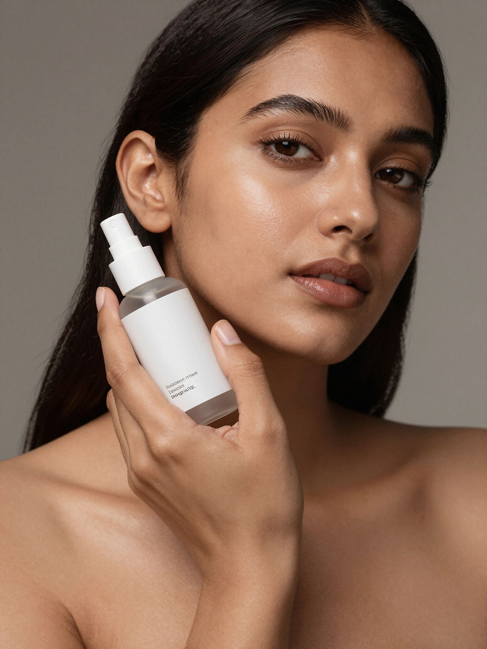 SORIPHA skincare dropper bottle and product box on a marble surface