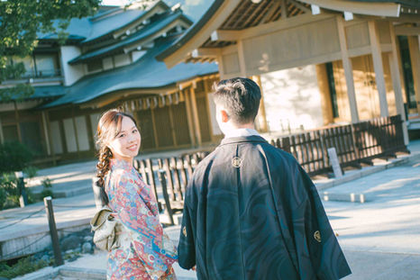 couples shooting in Dazaifu Tenmangu Shrine, Fukuoka