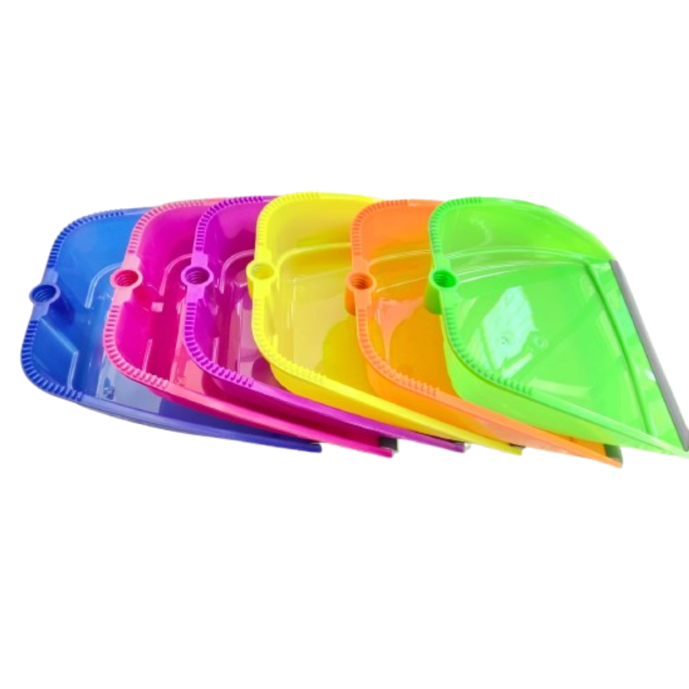 Recogedor plástico color neon con cabo