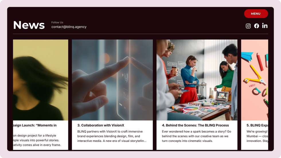 Creative Agency Template, wix studio template, News page