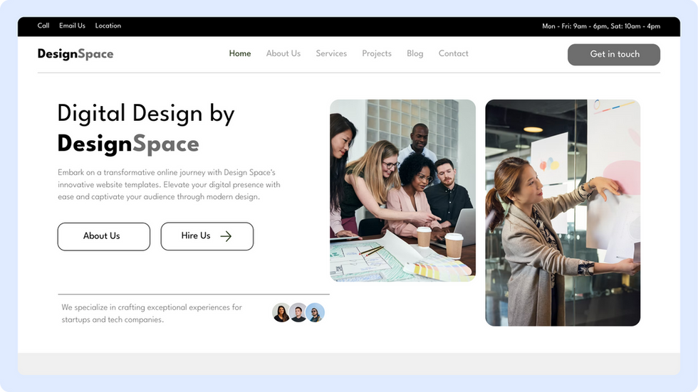 creative agency template, wix studio template, Home page
