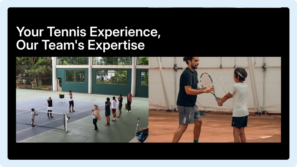 Tennis Club Template, wix studio template, About page