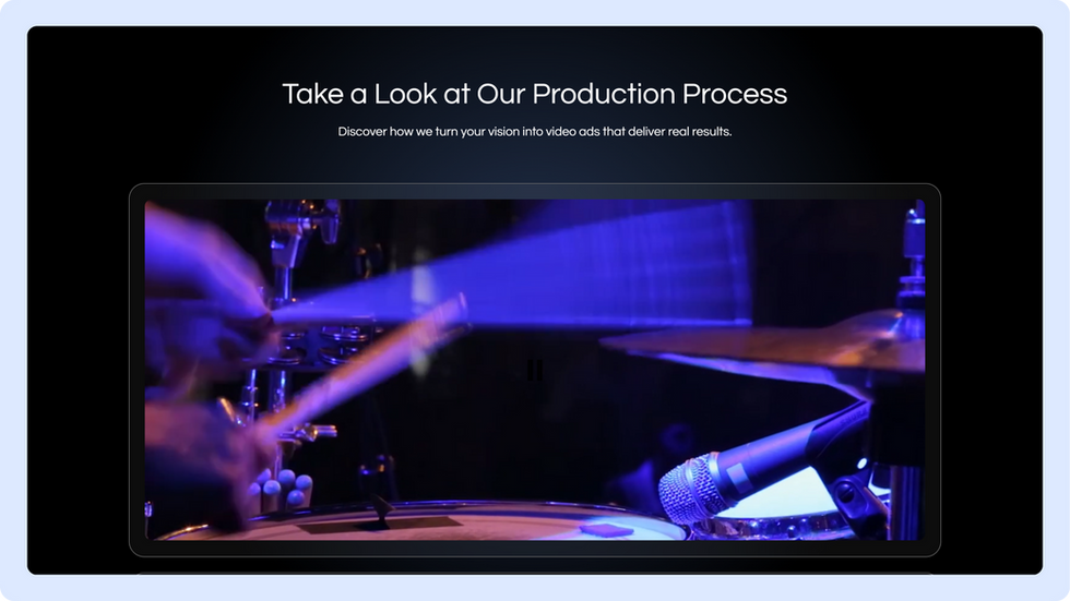 Video Solutions Template, wix studio template, Process page