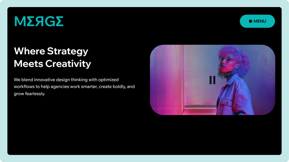 Creative Studio Template, wix studio template, Home page