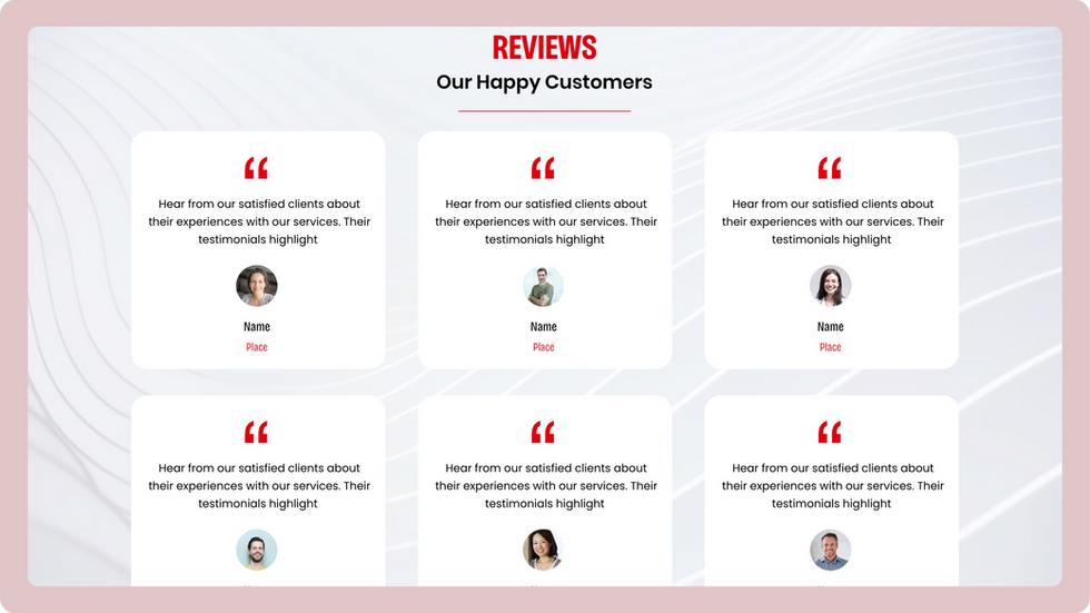 Moving Services Template, wix studio template, Testimonial page