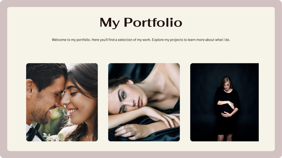 Photographer Portfolio Template, wix studio template, Portfolio page