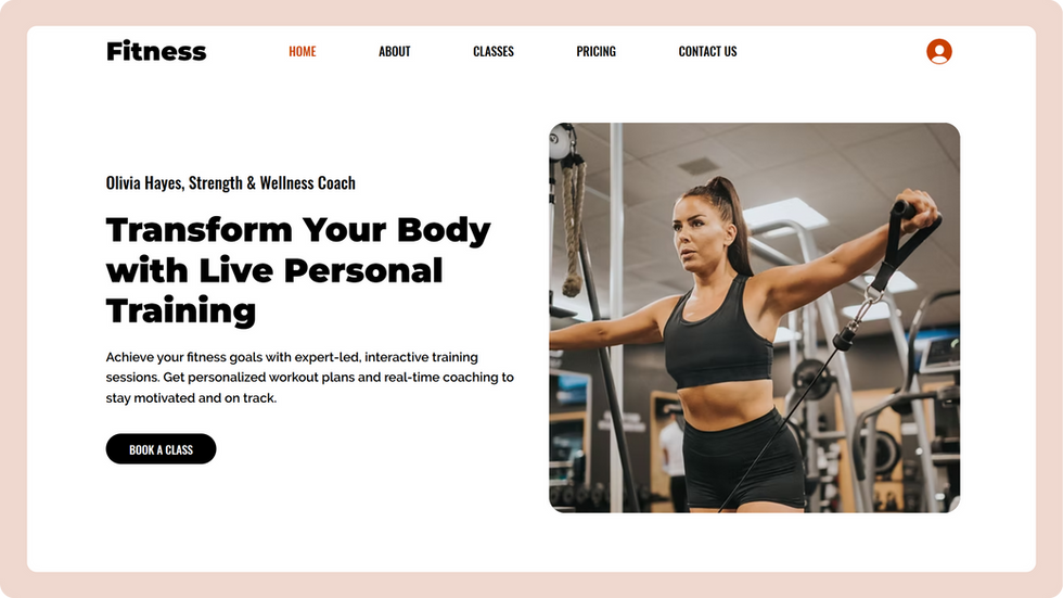 Gym Website Template, wix studio template, Home page