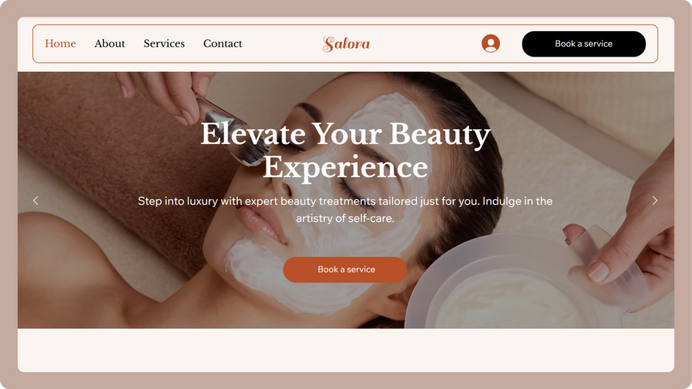 Beauty Salon Template, wix studio template, Home page