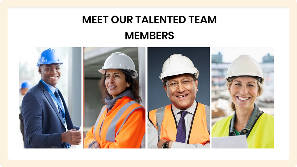 Construction Company Template, wix studio template, Meet our Team page