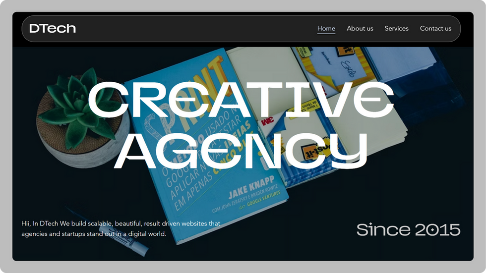 Design Agency Template, wix studio template, Home page