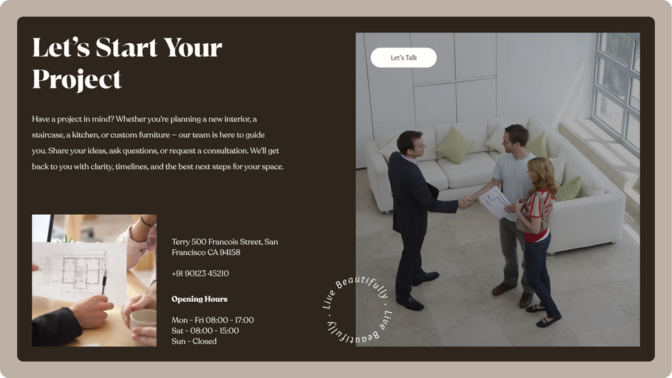 Interior Design Studio Template, wix studio template, Projects page