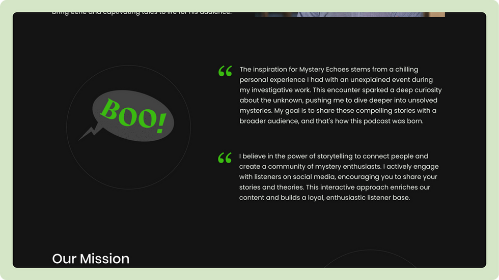 Podcast Template, wix studio template, Testimonials page