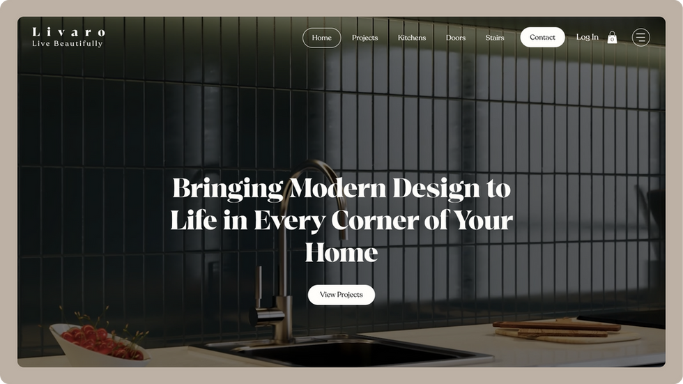 Interior Design Studio Template, wix studio template, Home page