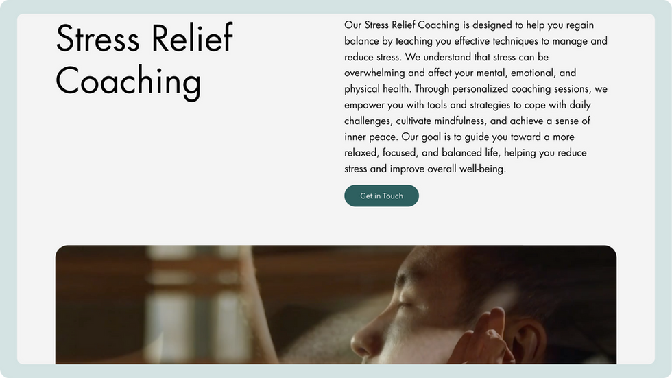 Wellness Center Template, wix studio template, Service Details page