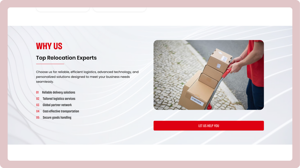 Moving Services Template, wix studio template, About page