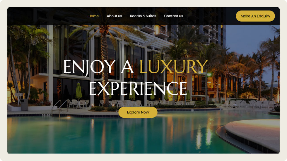 Luxury Resort Template, wix studio template, Home page
