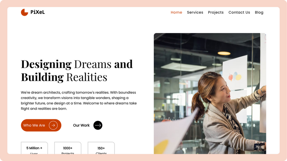 Creative agency template, wix studio template, Home page
