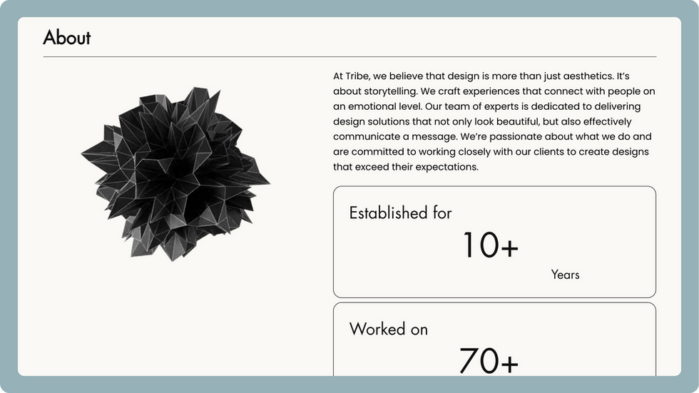 Creative Agency Template, wix studio template, About page