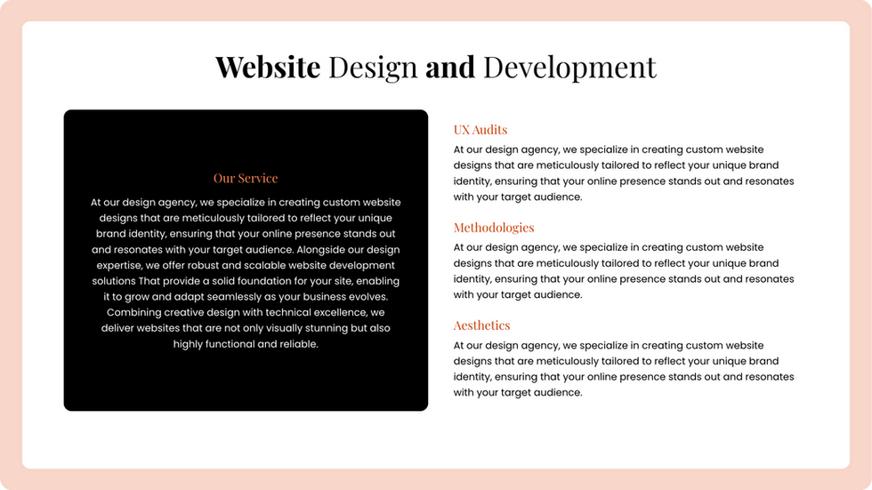 Creative agency template, wix studio template, Service page