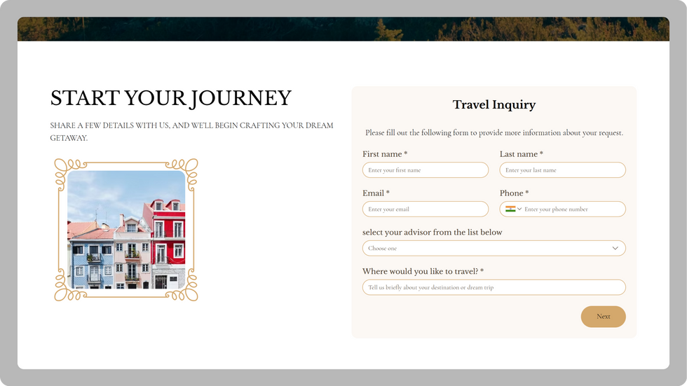 Travel Agency Template, wix studio template, Contact page