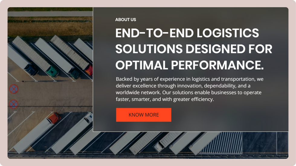 Logistics Company Template, wix studio template, About page