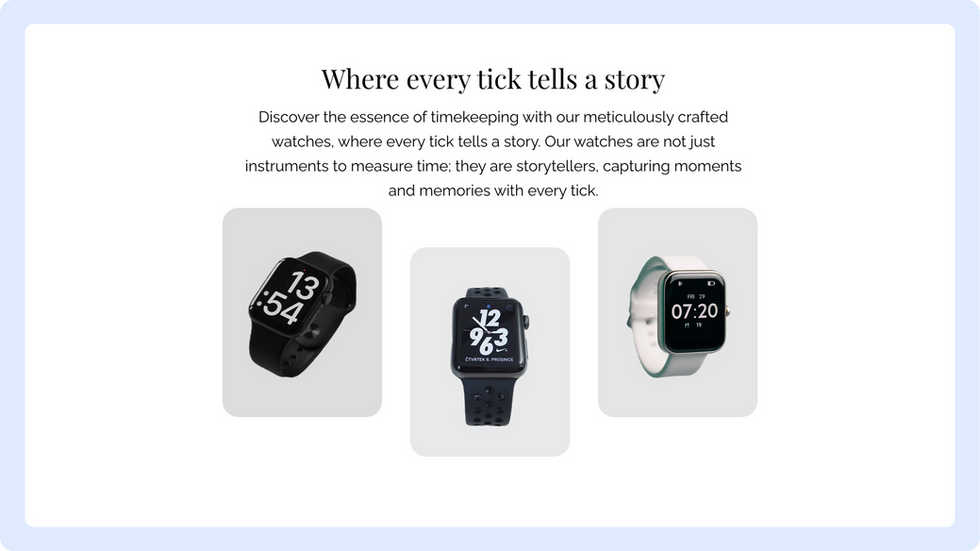 Watch Store template, wix studio template, About page