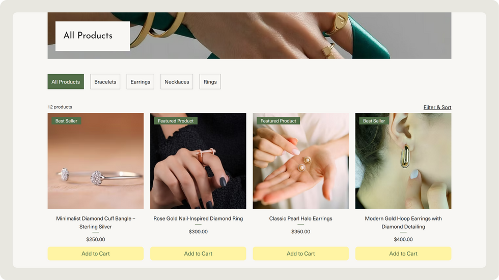 Jwellery Store Template, wix studio template, About page