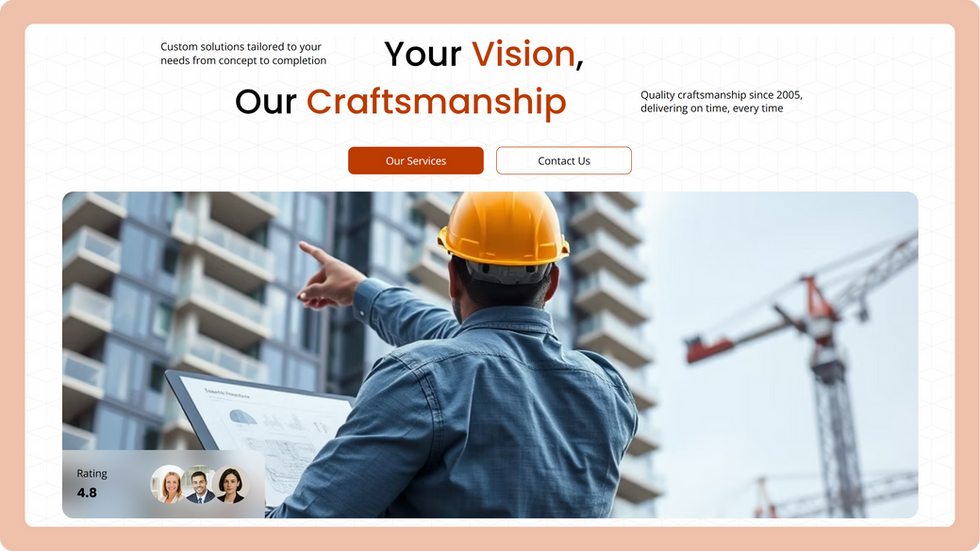 Construction Template, wix studio template, Home page