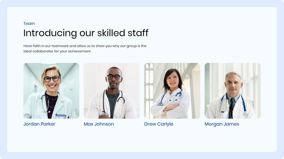 Medical Clinic Template, wix studio template, Doctors page