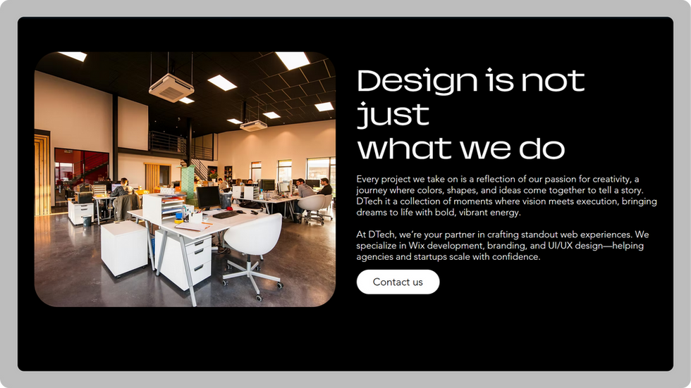 Design Agency Template, wix studio template, Contact page