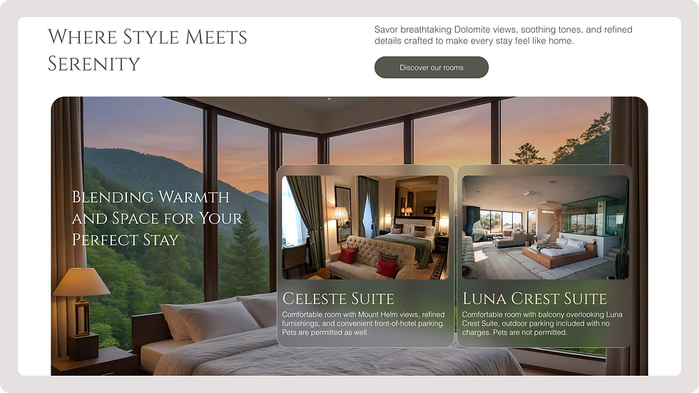 Hotel Template, wix studio template, About page