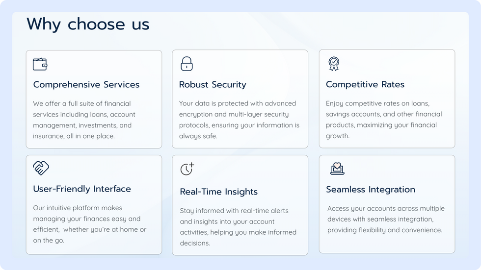 Finance Landing Page, wix studio template, Service page