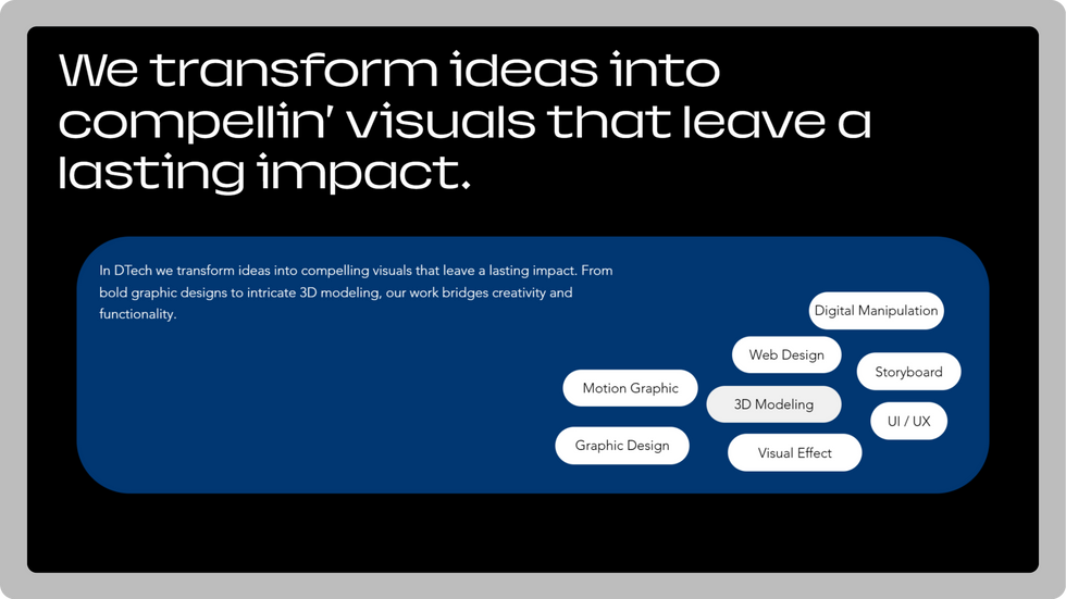 Design Agency Template, wix studio template, What we do page
