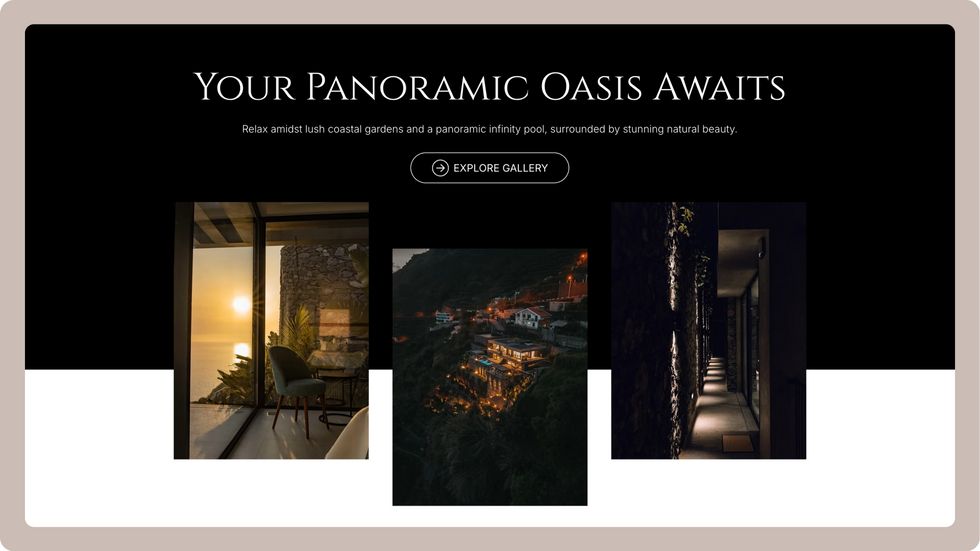 Luxury Hotel Template, wix studio template, Gallery page