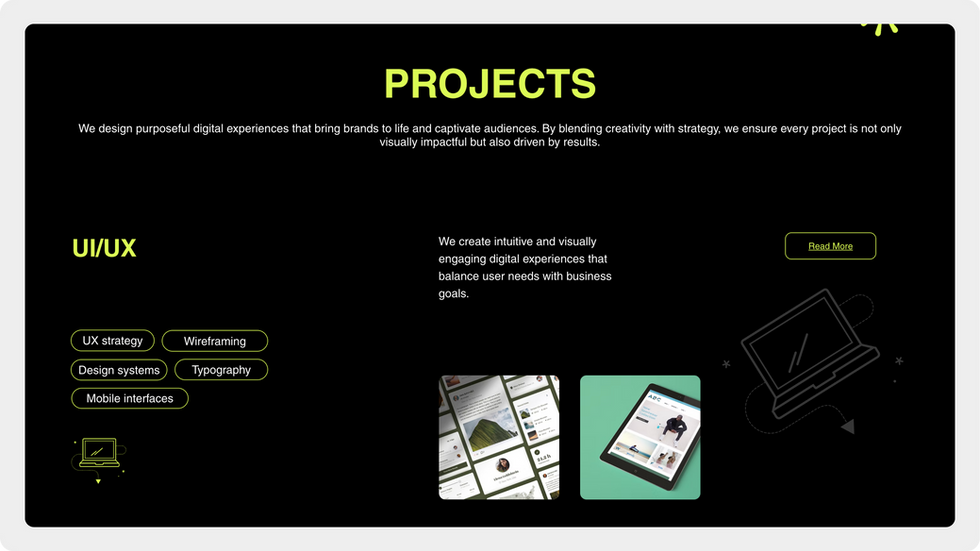Graphic Design Agency Template, wix studio template, Projects page