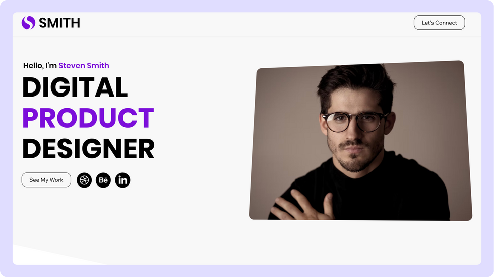 Creative Portfolio Template, wix studio template, Home page