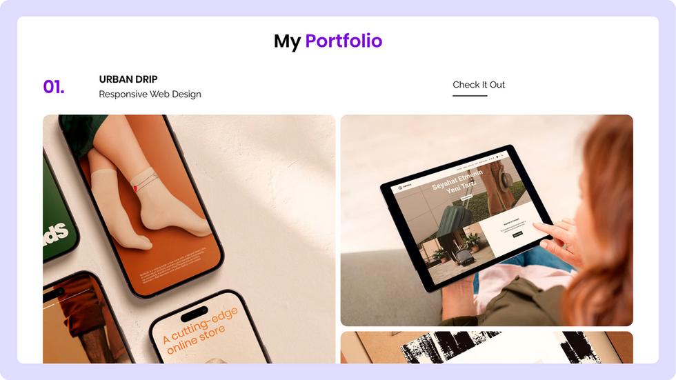 Creative Portfolio Template, wix studio template, Portfolio page