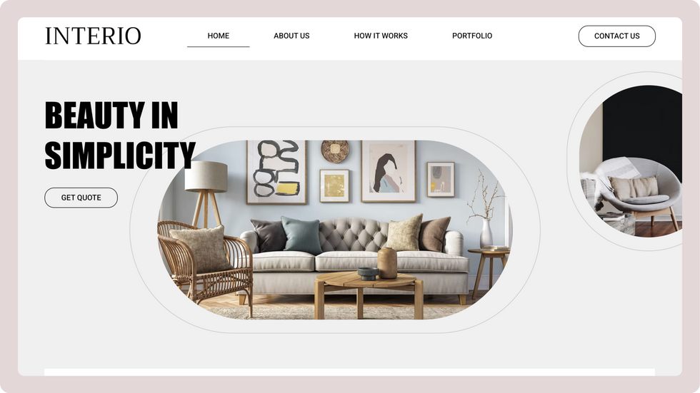 Interior Design Template, wix studio template, Home page