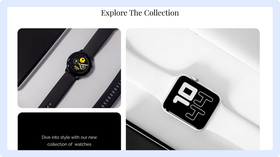 Watch Store template, wix studio template, Collection page
