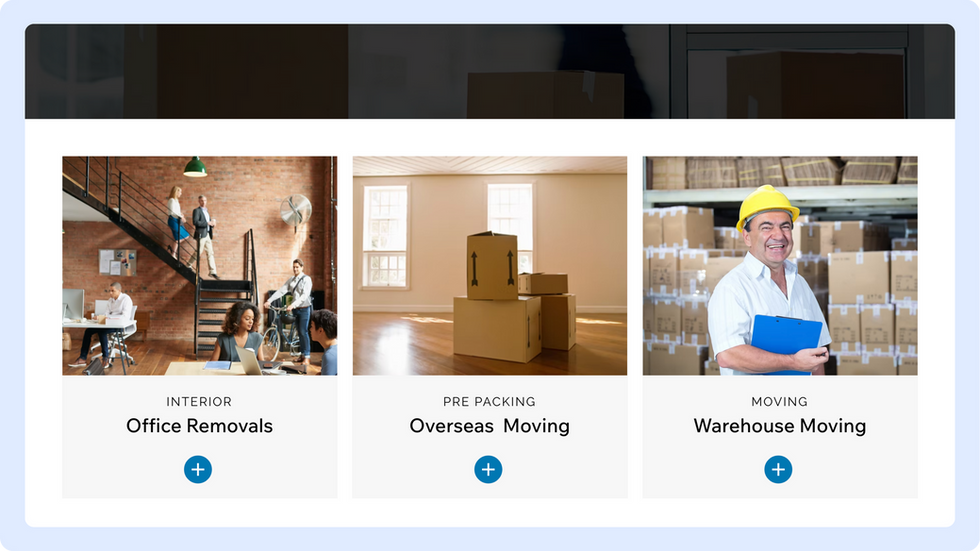 Moving Services Template, wix studio template, Features page