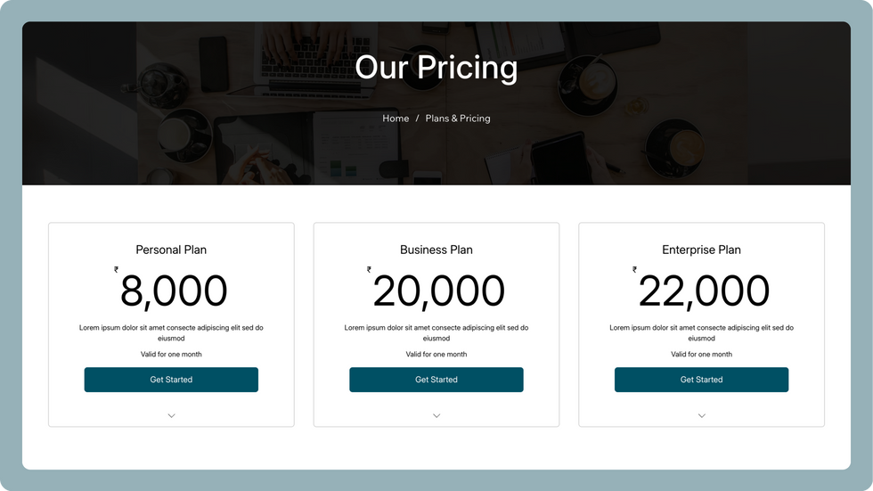 Accounting Services Template, wix studio template, Pricing Plan page