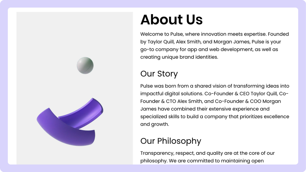 Creative Service template, wix studio template, Services page