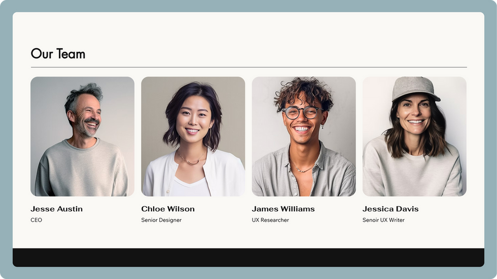 Creative Agency Template, wix studio template, Meet out Team page