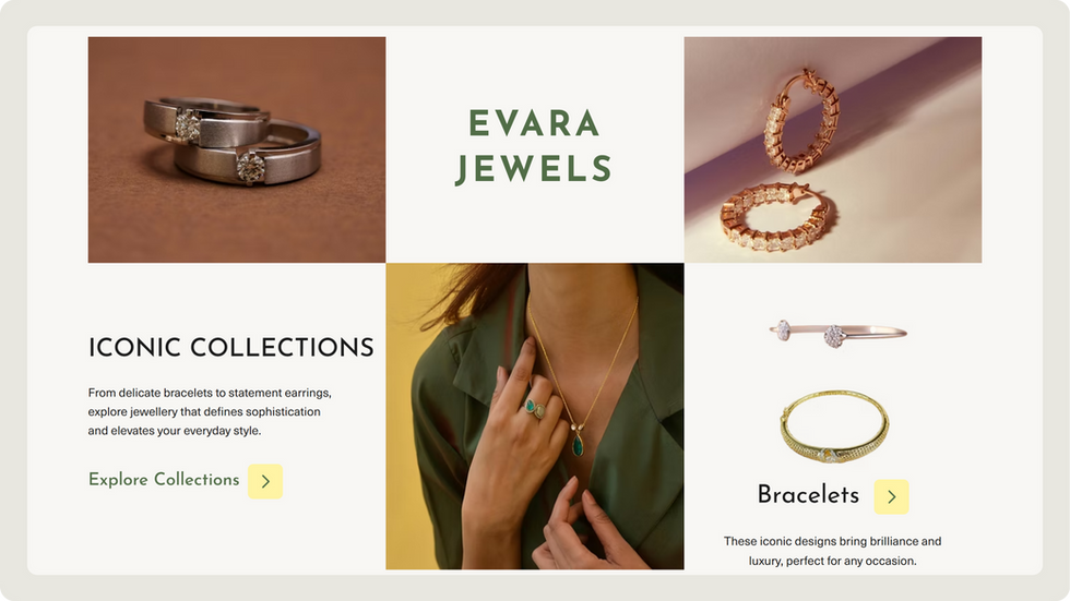 Jwellery Store Template, wix studio template, Home page