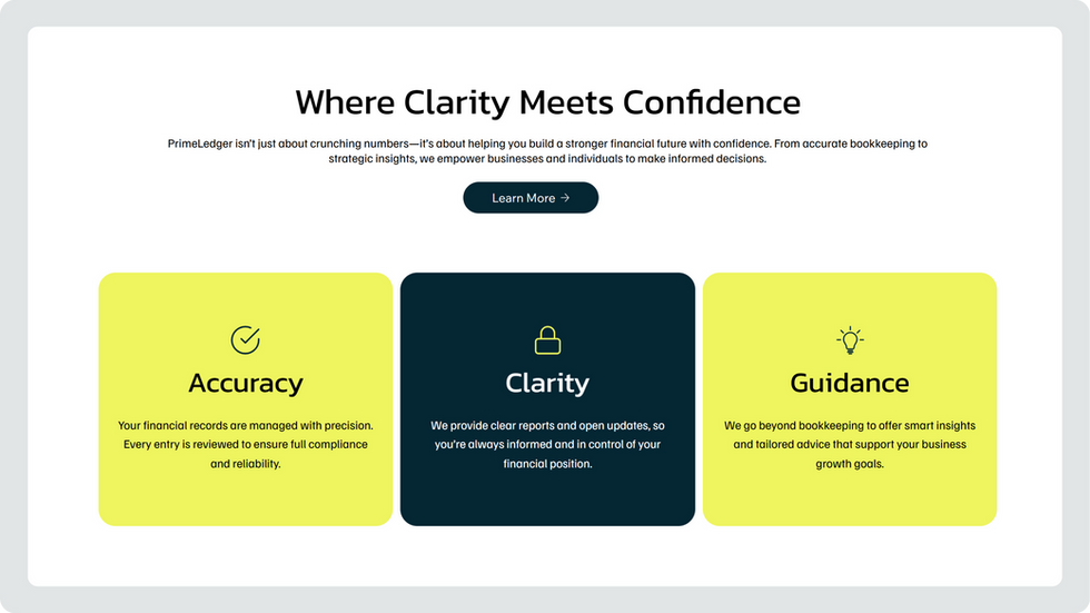 Accounting Services Template, wix studio template, About page