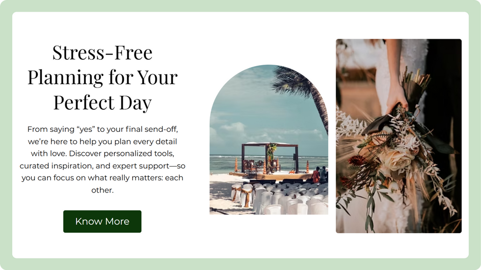 Wedding Planners Template, wix studio template, Services page