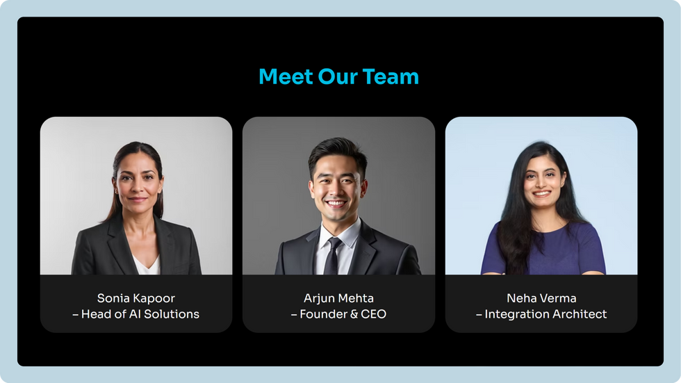 AI Agency Template, wix studio template, Meet our Team page