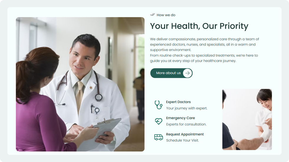Medical Clinic Template, wix studio template, About page